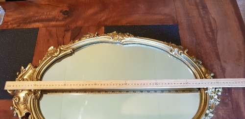 Vintage Ornate Framed Oval Mirror 70 cm X 45 cm