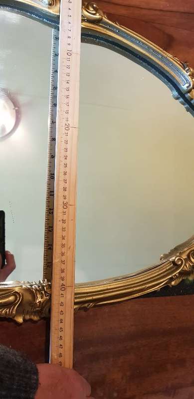 Vintage Ornate Framed Oval Mirror 70 cm X 45 cm