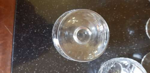 Set of 6 Fine Cut Crystal Sherry Glasses.