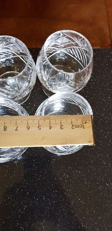 Set of 6 Fine Cut Crystal Sherry Glasses.