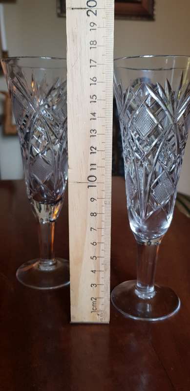 Pair of Beautiful Crystal Champagne Flutes.
