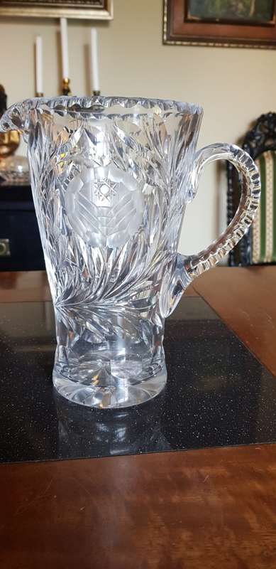 Beautiful Large Rose Cut Crystal Pitcher
