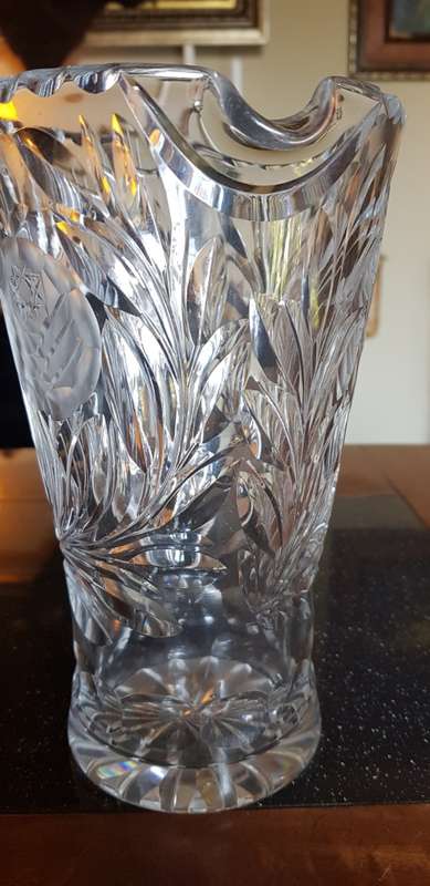 Beautiful Large Rose Cut Crystal Pitcher