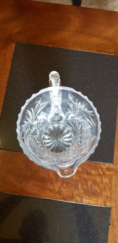 Beautiful Large Rose Cut Crystal Pitcher