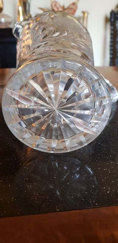 Beautiful Large Rose Cut Crystal Pitcher