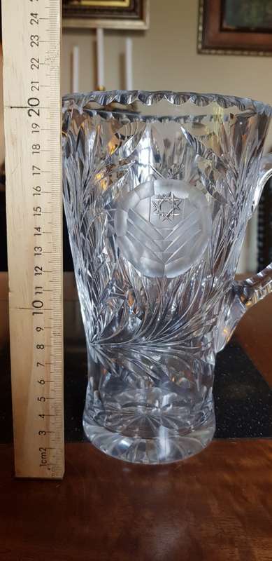 Beautiful Large Rose Cut Crystal Pitcher