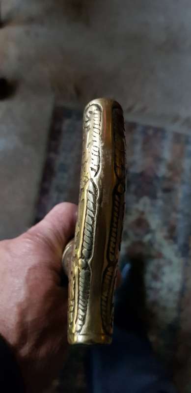 Beautiful  Vintage 4 Piece Brass Handled Walking Stick