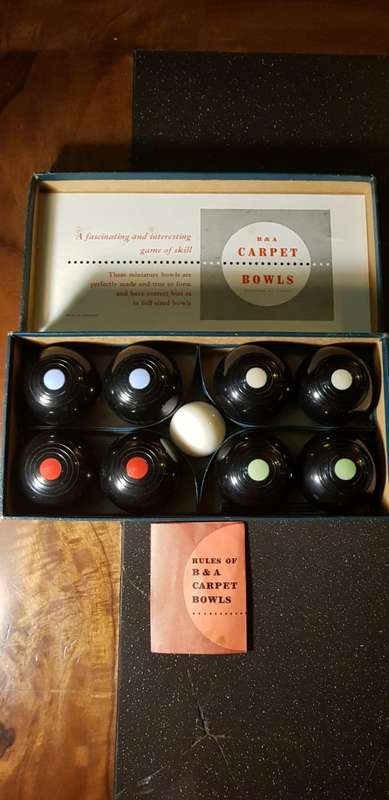 Vintage B&A Carpet Bowls in Original Box