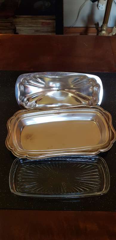 Silver Plated Lidded Butter Dish