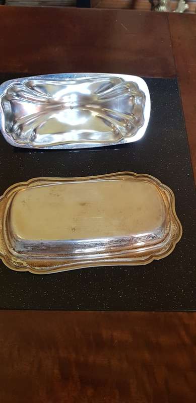 Silver Plated Lidded Butter Dish