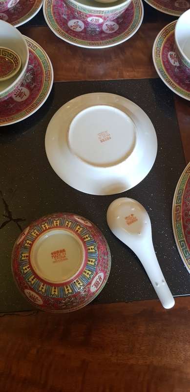 Vintage Mun Shao Porcelain Tea Pot Plus Serving Bowl and more