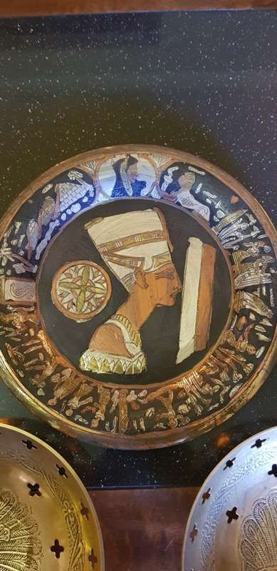 2 Brass Bowls plus an Egyptian wall plate
