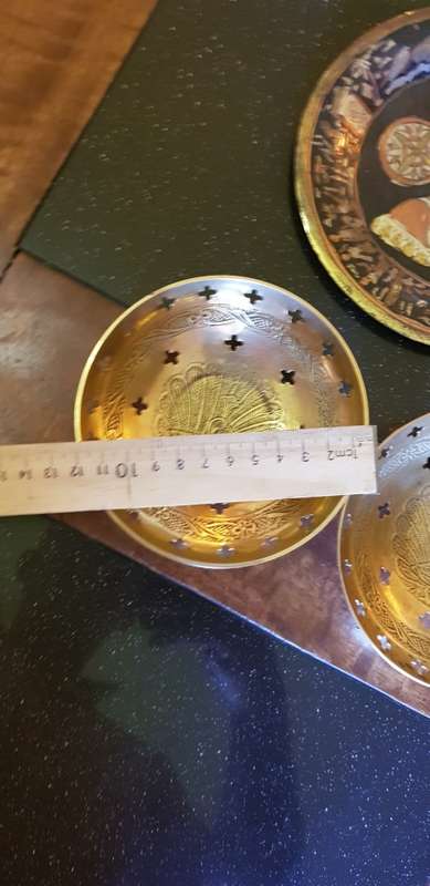 2 Brass Bowls plus an Egyptian wall plate