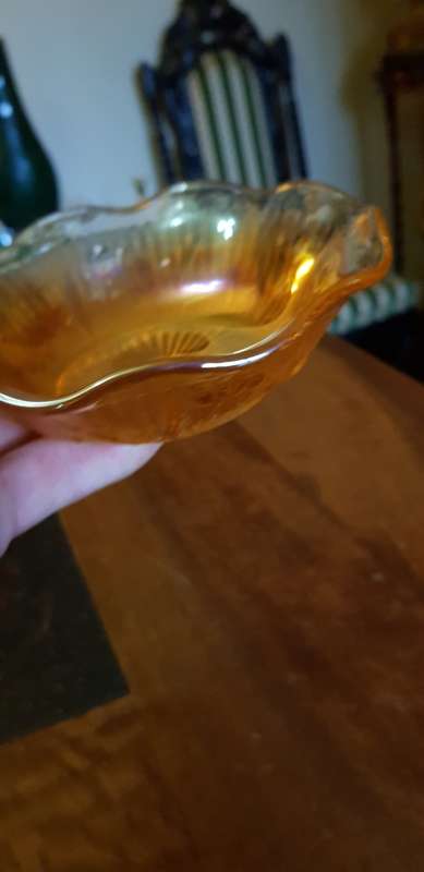 2 X Vintage Carnival Glass Bowls