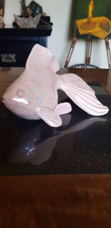 Pink Luster ware Fish