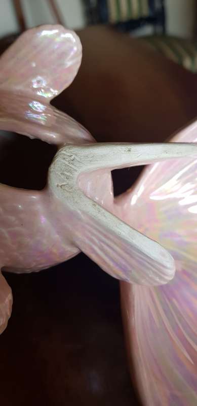 Pink Luster ware Fish
