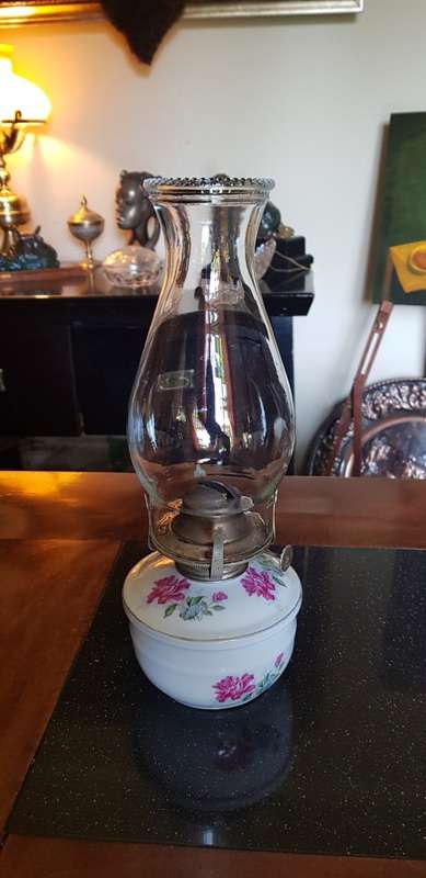 Large Porcelain Paraffin Lamp