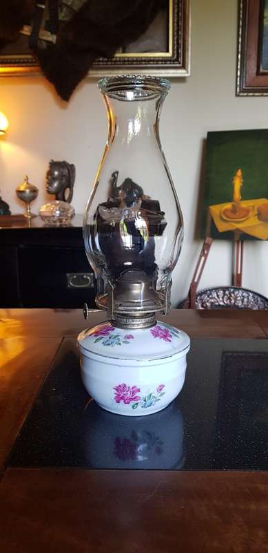 Large Porcelain Paraffin Lamp