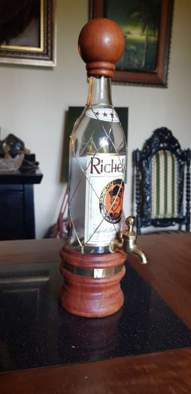 Richelieu Bottle on Tap with Wooden Features and  a Brass Tap