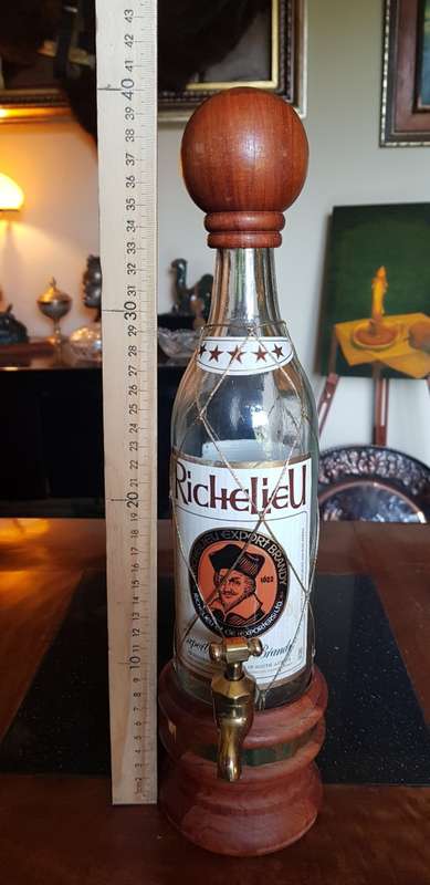 Richelieu Bottle on Tap with Wooden Features and  a Brass Tap