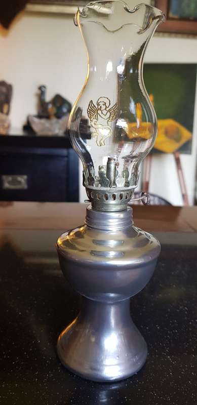 Silver coloured Paraffin lamp
