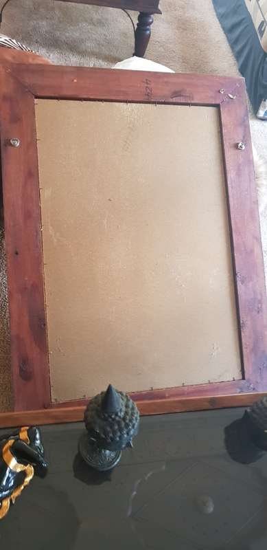 Large Ornate Hand Carved Wooden Mirror. African Theme