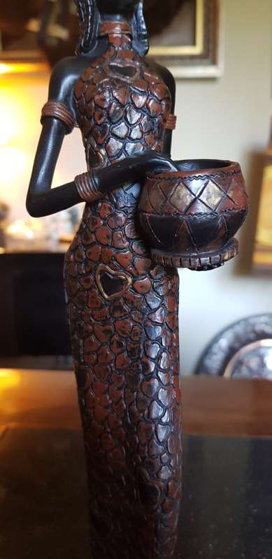 Tall African Tribal Art Figurine 30.5 cm Marked KWC
