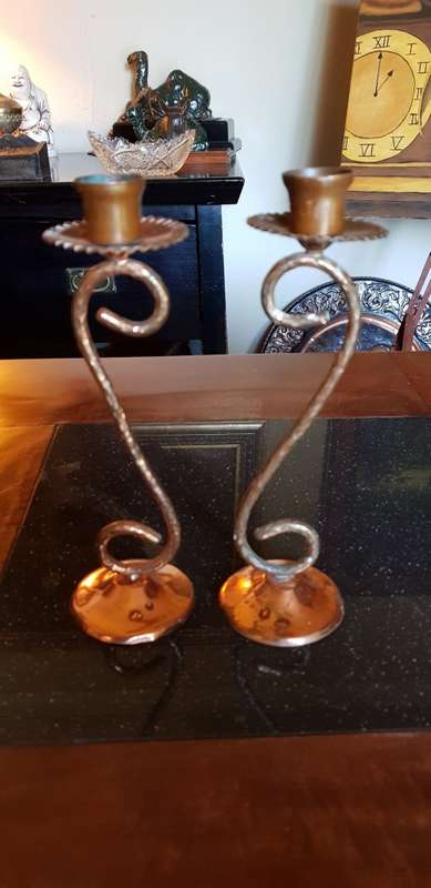 2  Vintage Copper Candelabra