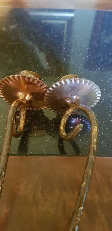2  Vintage Copper Candelabra