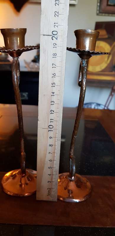 2  Vintage Copper Candelabra