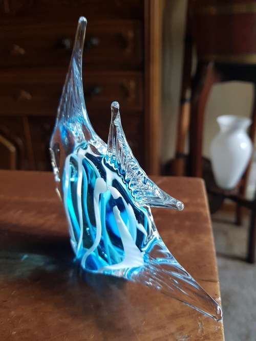 Absolutely Stunning Blue and White Murano Fish