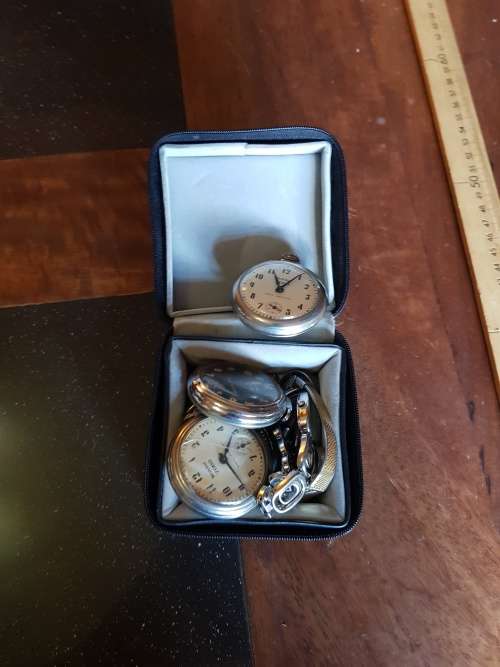 Collection of Vintage watches and Pocket watches plus Box