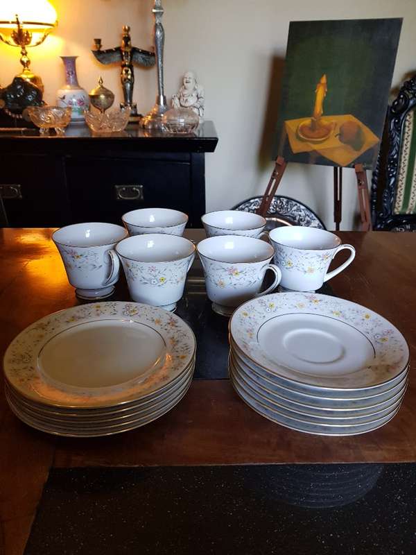 Noritake Delevan Cups, Saucers & Side plates. Marked