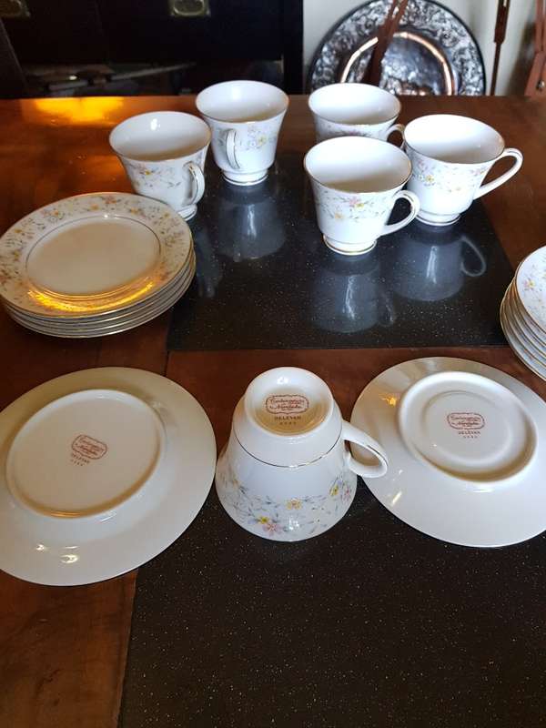 Noritake Delevan Cups, Saucers & Side plates. Marked