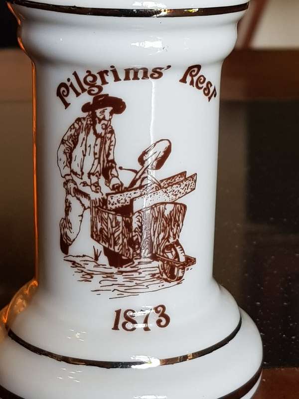 Beautiful Pilgrims Rest Paraffin Lamp. Marked