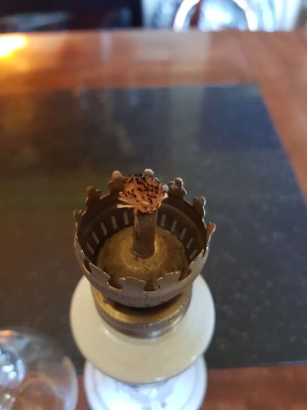 Beautiful Pilgrims Rest Paraffin Lamp. Marked