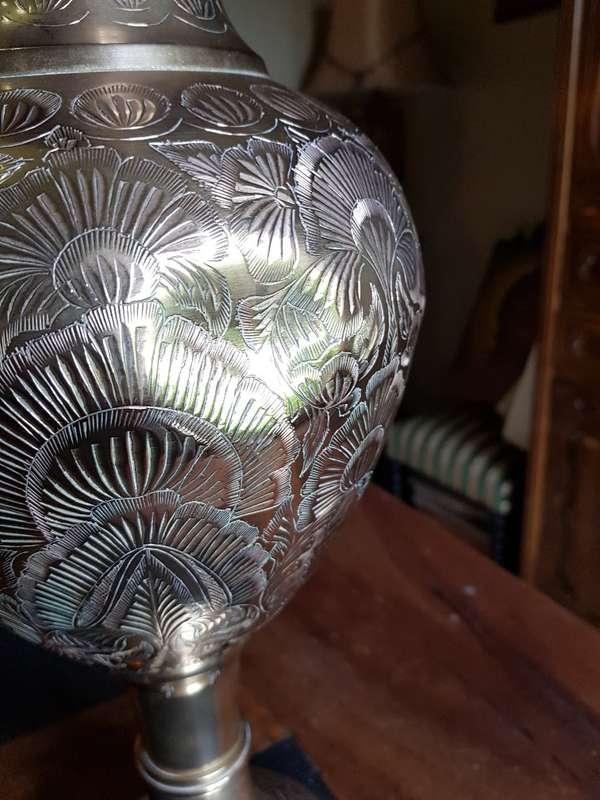 Vintage Large Solid Brass Vase