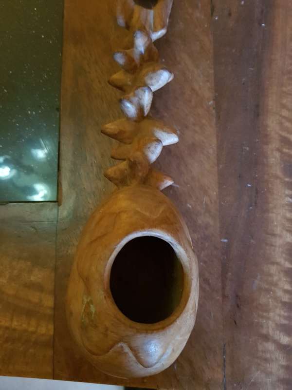 Beautiful Hand Carved Solid  Wood Bird Feeder