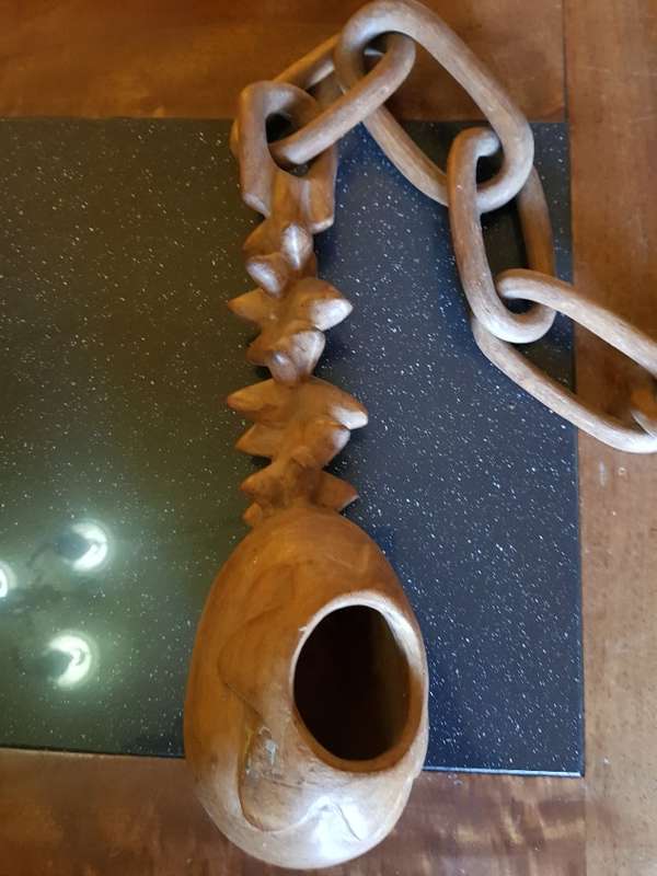Beautiful Hand Carved Solid  Wood Bird Feeder