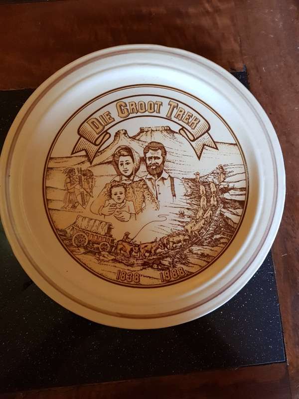 Large Vintage Voortrekker Plate . Marked