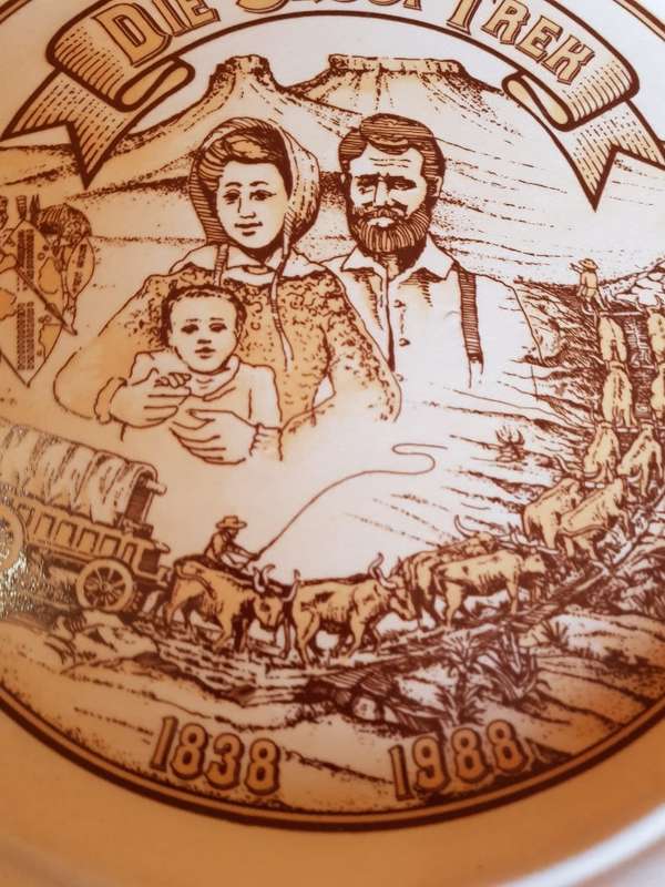 Large Vintage Voortrekker Plate . Marked