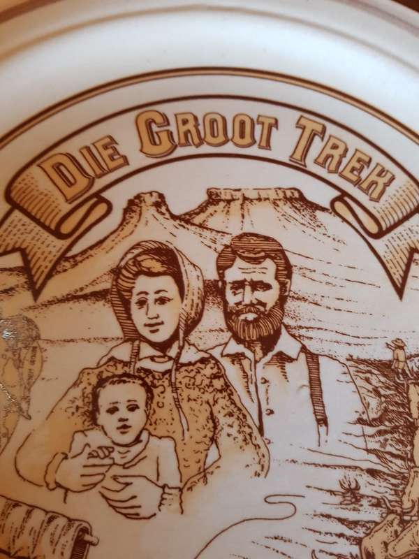 Large Vintage Voortrekker Plate . Marked