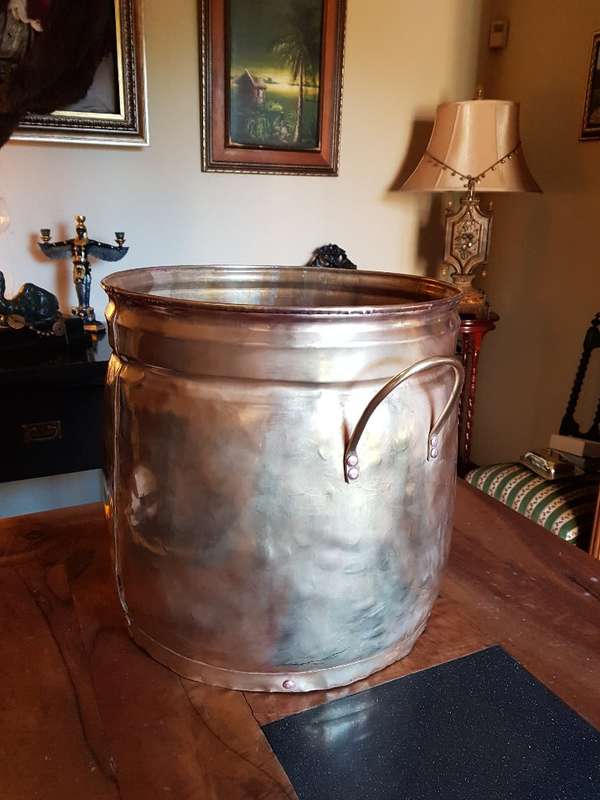 Extremely Large Vintage Brass Planter