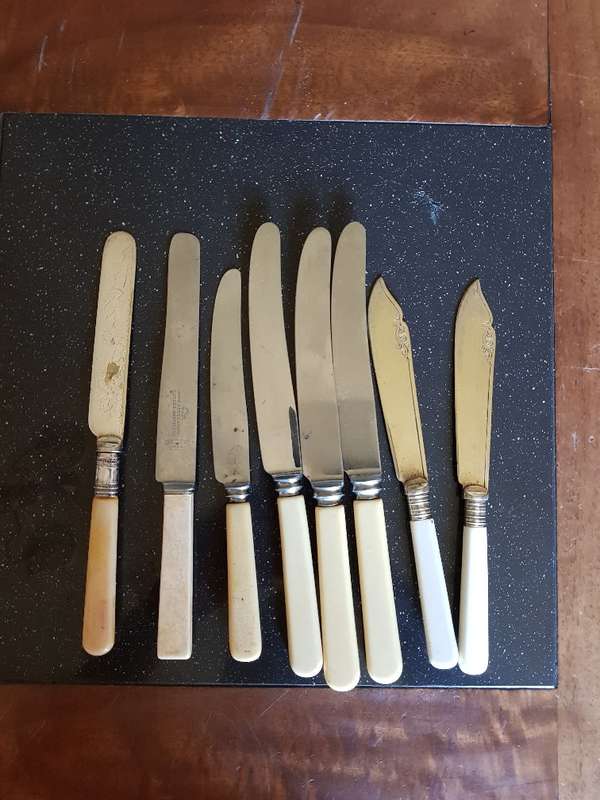 Assorted Anitque Bone Handle Knives. Marked