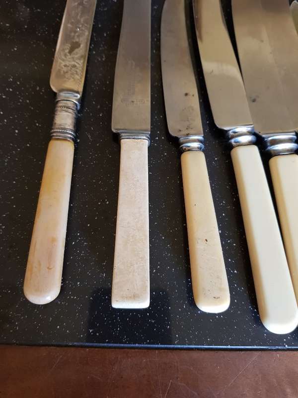 Assorted Anitque Bone Handle Knives. Marked