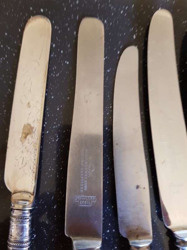 Assorted Anitque Bone Handle Knives. Marked