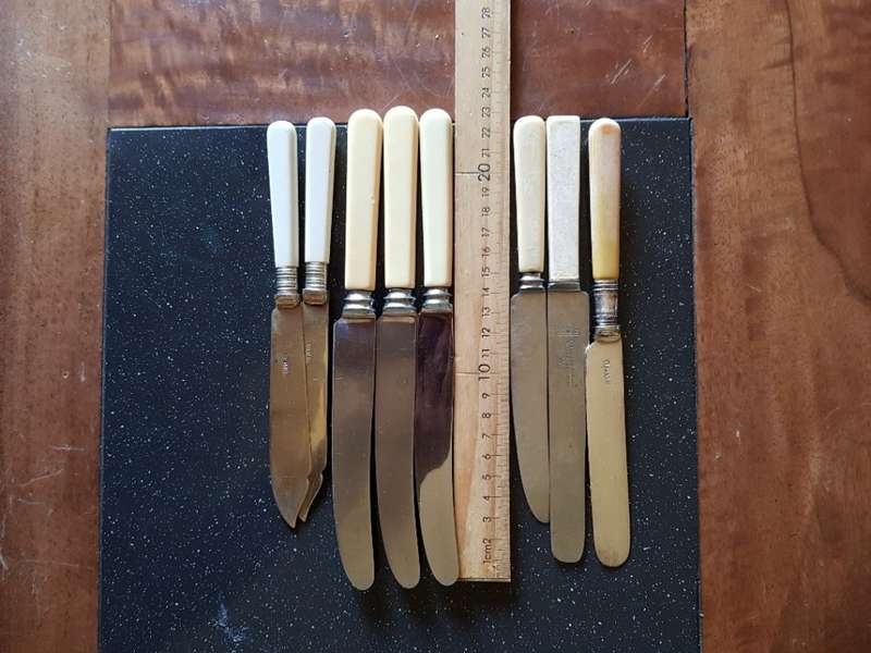 Assorted Anitque Bone Handle Knives. Marked