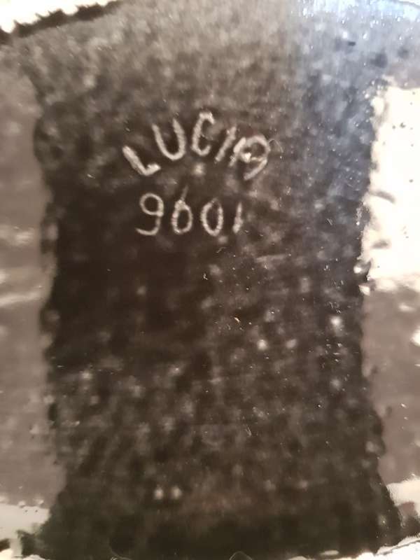 Beautiful Large Black Lucia Ware Boat Vase. Marked