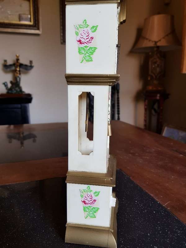 Stunning Vintage Miniature Blessing Grandfather Clock. Working plus key