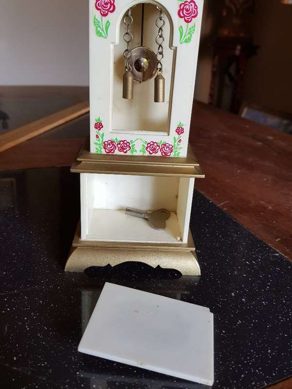 Stunning Vintage Miniature Blessing Grandfather Clock. Working plus key